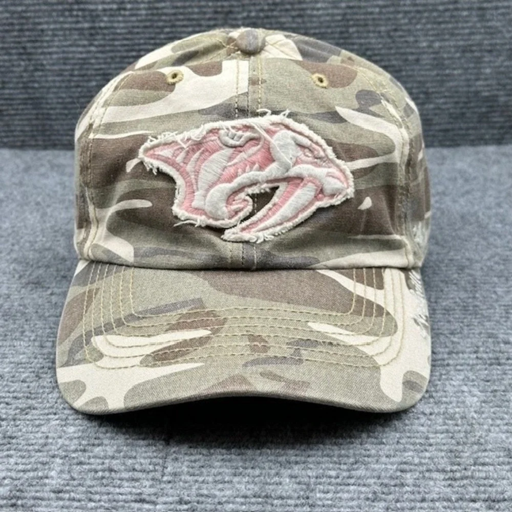 Nashville‎ Predators Hat Cap Strap Back Womens NHL Hockey Camo Embroidered 47